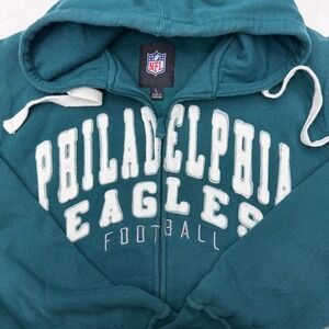 Philadelphia Eagles NFL Football Cozy Zip Up Hoodie Sweatshirt Large Teal Green